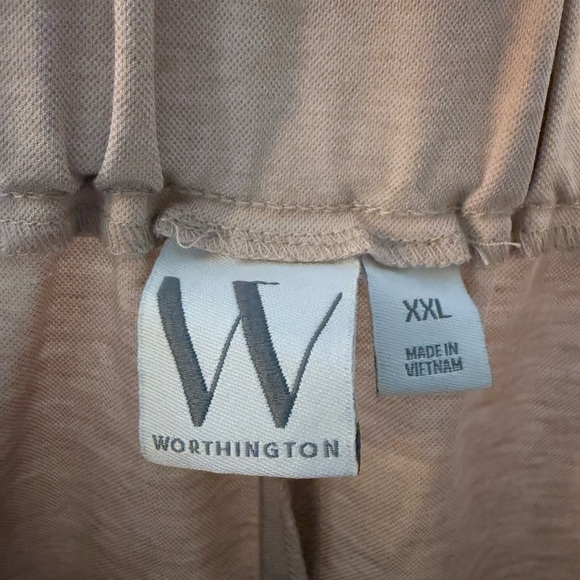 Worthington Belted Ponte Paper Bag pants Tan size XXL
Wide leg - Picture 4 of 5